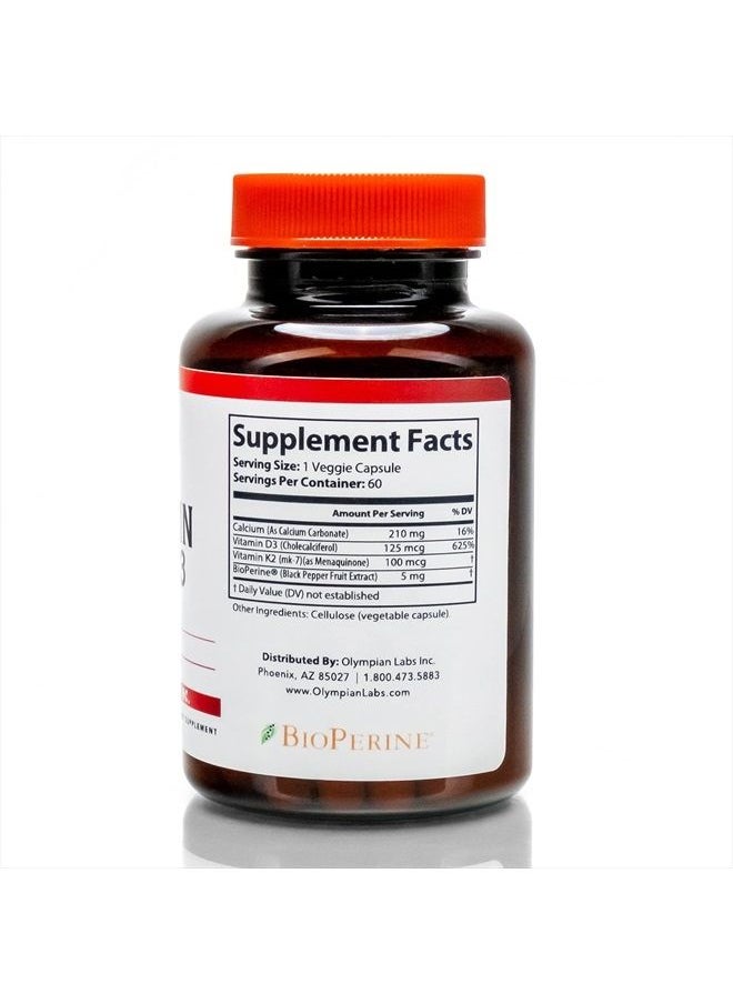 Olympian Labs Vitamin K2 + D3, 60 Servings, Supports Immune System, Bone and Heart Support, 60 Vegan Capsules  - Image 3