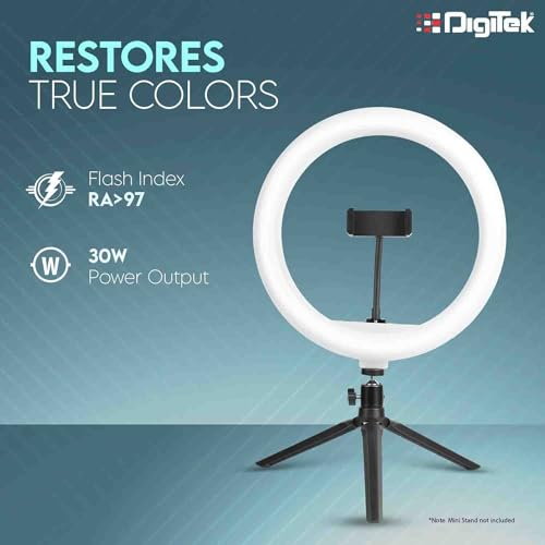 DIGITEK (DRL-14) Professional Ring Light with USB Support - Dual Temperature Lights, USB Cable & AC Adapter Included - Ideal for Photography & Videography, YouTube (Without Stand) - Image 2