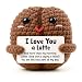 Heartfelt Gifting I Love You a Latte Gifts for Girlfriend Boyfriend Funny Coffee Lover Presents for Her Him Romantic Anniversary Valentines Day Keepsake Handmade Crochet Coffee Bean Decor - Image 2