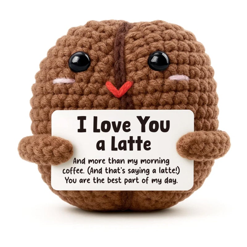 Heartfelt Gifting I Love You a Latte Gifts for Girlfriend Boyfriend Funny Coffee Lover Presents for Her Him Romantic Anniversary Valentines Day Keepsake Handmade Crochet Coffee Bean Decor - Image 3