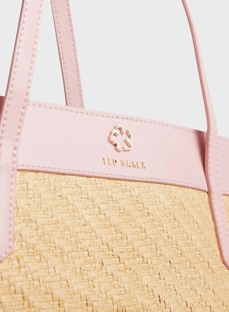 Ted Baker Magdar Magnolia Eyelet Raffia Tote Bag