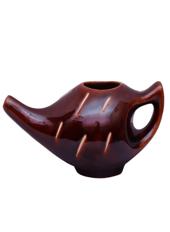 Soulvinee Ceramic Neti Pot, Nose Cleaner for Sinus, Dishwasher Safe, Premium Handcrafted Durable, 300 Ml. Capacity (Chocolate) - Image 1