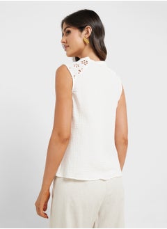 VERO MODA Button Down V-Neck Top  - Image 2