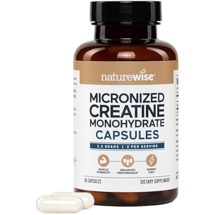 NatureWise Micronized Creatine Monohydrate Pills, 2500mg Per Serving - Creatine for Women & Men - Pure, Unflavored, Supports Lean Muscle Mass, Endurance - 60 Capsules[30-Day Supply] - Image 1