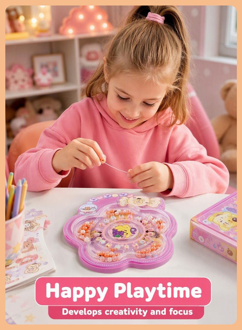 BELANO 85Pcs Kids Nails and DIY Jewelry Making Kit, Girls Press On Nails for Kids with Self Adhesive Backing,  Beads for Bracelets Craft Set - Image 4