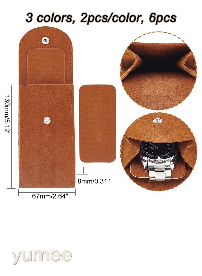 يمي مجموعة من 6 قطع من حقائب السفر للساعات، وأكياس تخزين من الفانيلا للرجال والنساء، وحقائب ناعمة محمولة للساعات والمجوهرات - Image 3