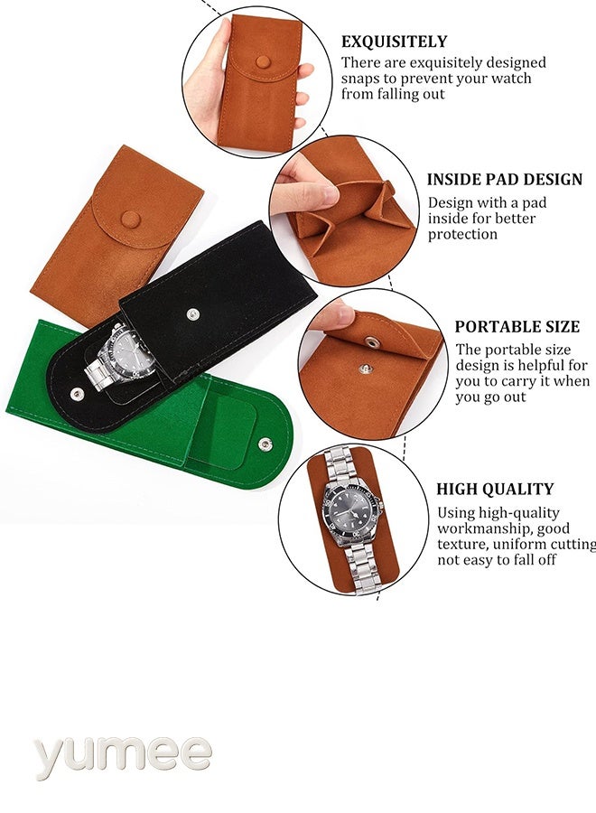 يمي مجموعة من 6 قطع من حقائب السفر للساعات، وأكياس تخزين من الفانيلا للرجال والنساء، وحقائب ناعمة محمولة للساعات والمجوهرات - Image 5