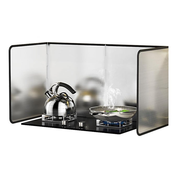 4 SIDED SPLATTER GUARDFOLDABLE STAINLESS STEEL OIL SPLATTER SCREENS FOR FRYINGOIL SPLASH INSULATION BOARDNONSTICK OIL SPLATTER GUARD STOVE HEAT INSULATION BOARD FOR COOKING