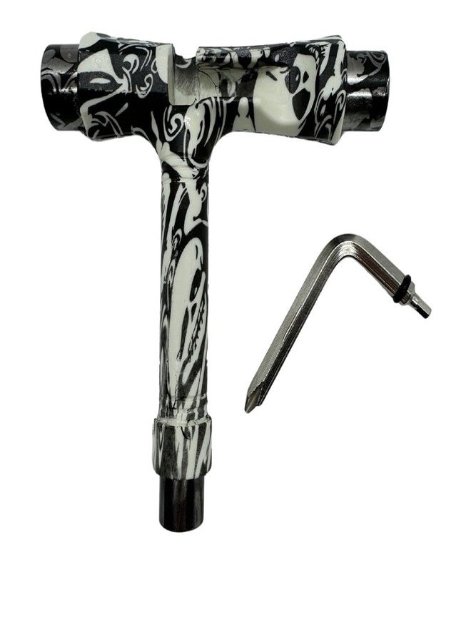 GHOST BOARDS Y3 Skateboard Tool Kit - All-in-One T Tool for Skateboard, Longboard, Roller & Skate - Multi-Function Portable Skate Tool with T-Type Allen Key & L-Type Phillips Head Wrench (Skulls) - Image 2