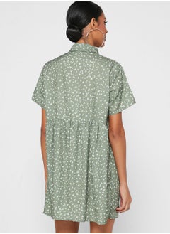 Missguided Button Detail Printed Mini Shirt Dress  - Image 2
