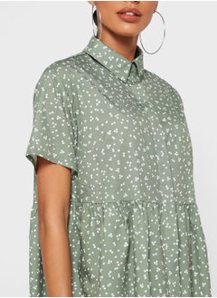 Missguided Button Detail Printed Mini Shirt Dress  - Image 3