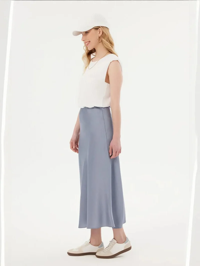 HICCUP Satin High Waist Maxi Skirt