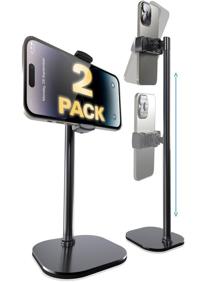 Cooper ChatStand, [Gift Family Pack], Adjustable Cell Phone Stand for Desk, Phone Stand for Recording, iPhone Holder, Small Tripod for iPhone, Fits Samsung, Android Smartphones, (Night Black, 2-Pack) - Image 1