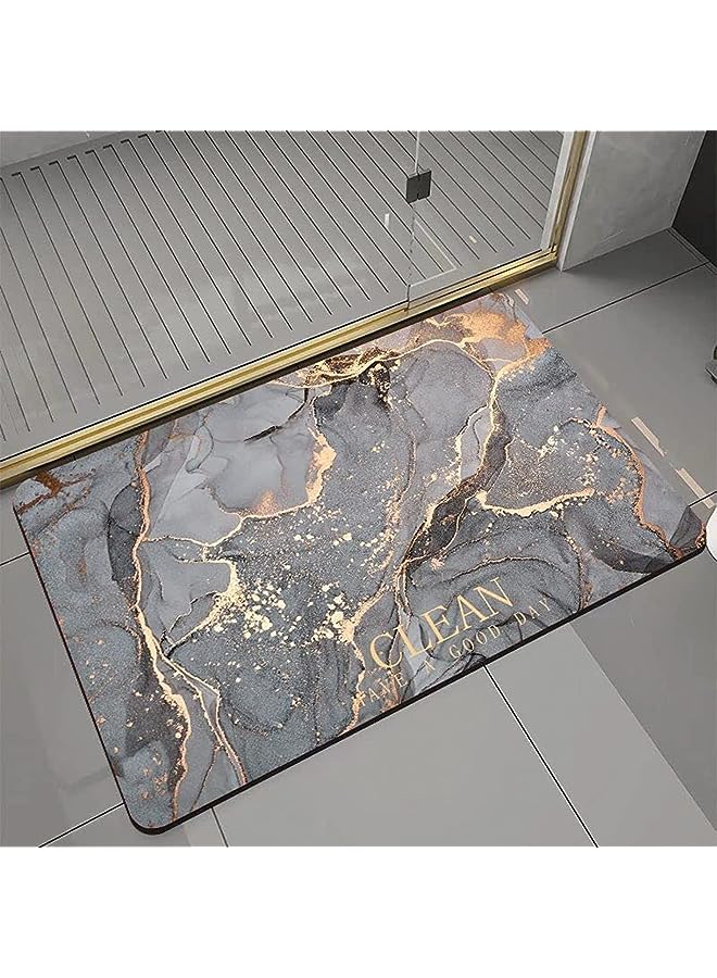 Raxoom Bathroom Mat, Super Absorbent Floor Mat, Bath Mat Rug, Quick-Drying Bathroom Carpets,Rubber Non-Slip Bottom, Easy to Clean[40X60CM] (Light Grey) - Image 1