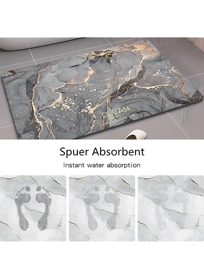 Raxoom Bathroom Mat, Super Absorbent Floor Mat, Bath Mat Rug, Quick-Drying Bathroom Carpets,Rubber Non-Slip Bottom, Easy to Clean[40X60CM] (Light Grey) - Image 3