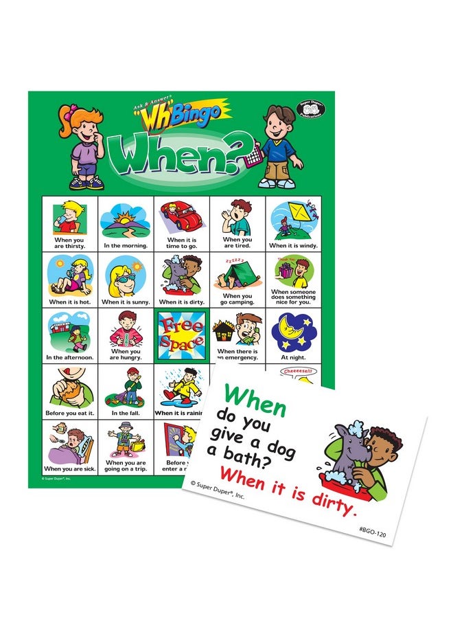 ; Ask & Answer® Wh Bingo Board Game ; Comprehension Verbal And Communication Skills ; Who What Where When And Why Questions ; Educational Resource For Children