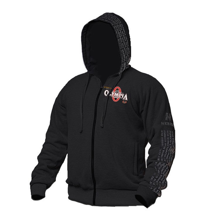 Generic 2019 New Orsay Sweater Olympia Fitness Jacket Sportswear Cotton Printed Bodybuilding Hooded Zipper Shirt 19 black