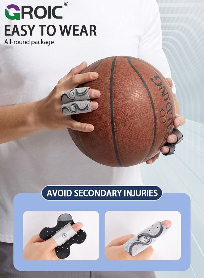 GROIC حارس إصبع كرة السلة، لفافات جبيرة الإصبع القابلة للتعديل، دعامة إصبع الزناد، جبائر إصبع ماليت، حراس إصبع، أكمام دعم الإصبع لحماية كرة السلة وكرة الطائرة والتنس - Image 5