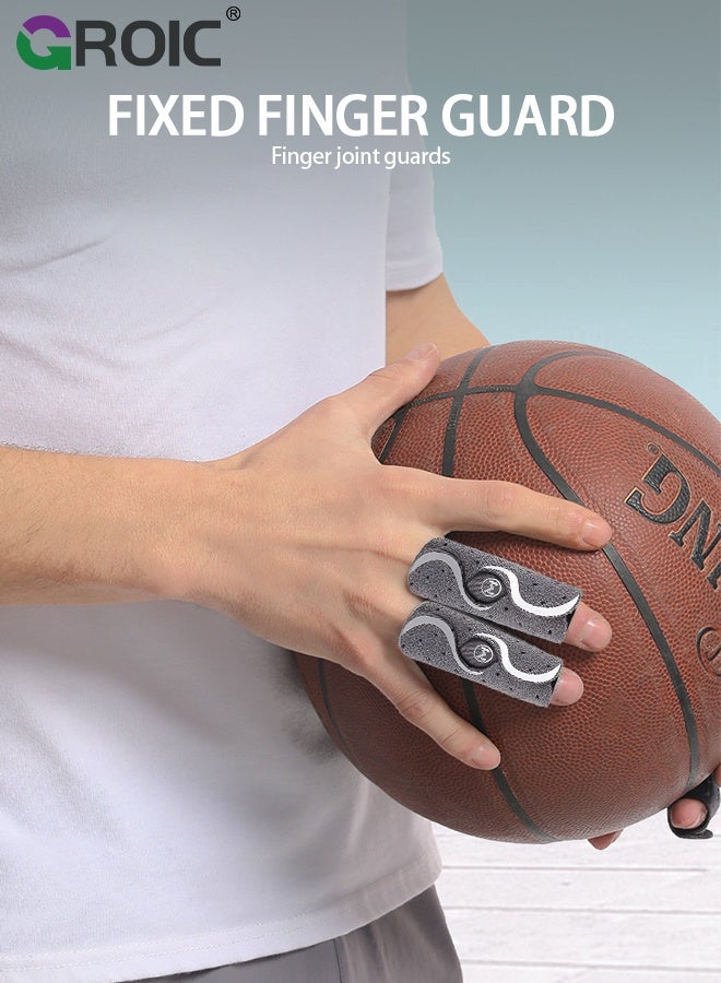 GROIC حارس إصبع كرة السلة، لفافات جبيرة الإصبع القابلة للتعديل، دعامة إصبع الزناد، جبائر إصبع ماليت، حراس إصبع، أكمام دعم الإصبع لحماية كرة السلة وكرة الطائرة والتنس - Image 2