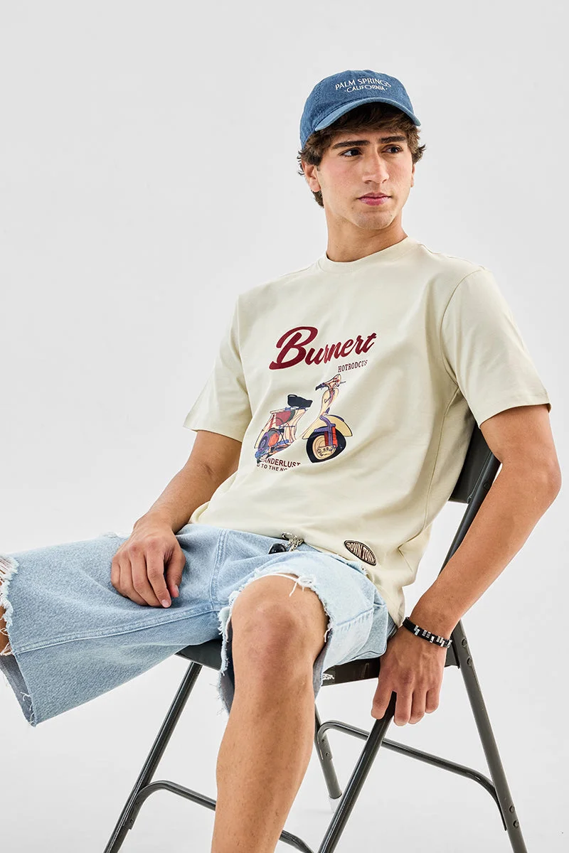 SNITCH Burnert 100% Cotton Regular Fit T-Shirt