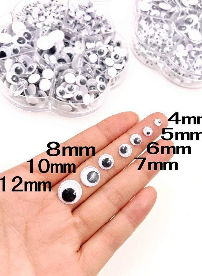 Pack of 700 pcs Round Wiggle Googly Eyes with Adhesive on Back Pack for DIY Scrapbooking Crafts Decorations - Assorted Sizes - Image 2