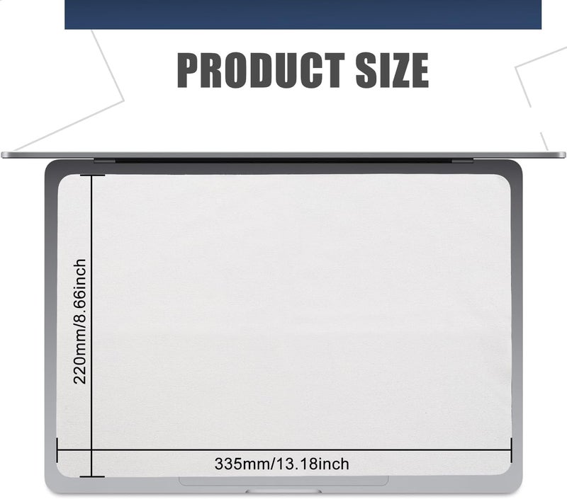 Meyaar Screen Keyboard Imprint Protection Microfiber Liner and Cleaning Cloth 15" Compatible with MacBook Pro 16" & Most 16" (Pack of 2, for 16" Macbooks) - Image 2