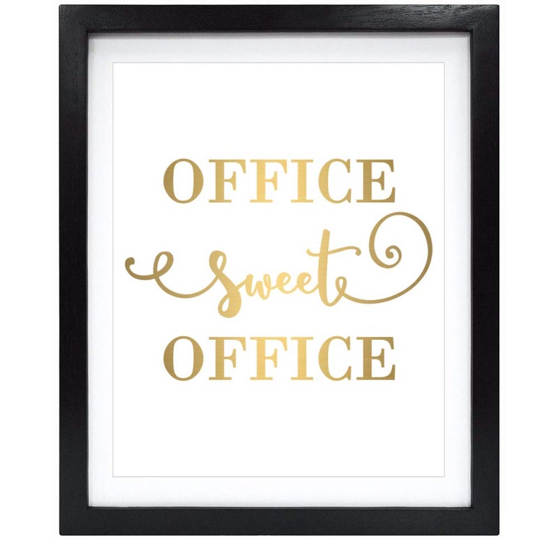 Susie Arts 8X10 Unframed Office Sweet Office Real Gold Foil Wall Art Print Poster Work Inspirational Motivational Quote Gold Decor Christmas Gift V169 - Image 4