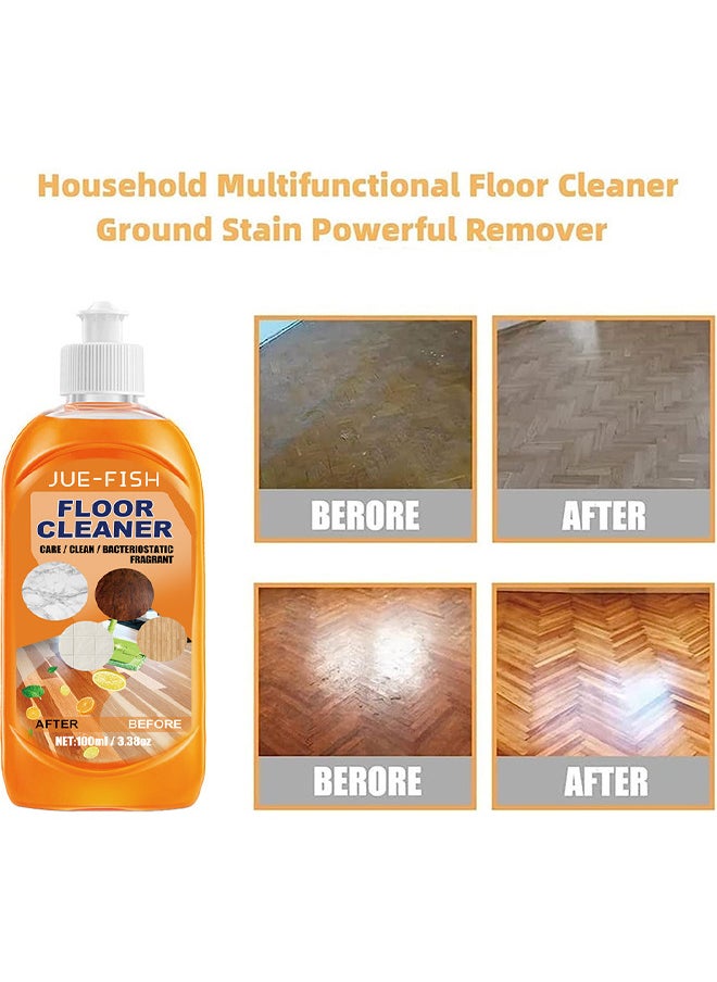 JUE-FISH Floor Cleaner - Momeng Hardwood Floor Cleaner Orange - Floor Cleaner Liquid Momeng - Powerful Decontamination Floor Cleaner - Multipurpose Cleaning Concentrate - Polishing Brightening Tile Cleaner 100ML  - Image 4