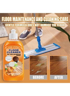 JUE-FISH Floor Cleaner - Momeng Hardwood Floor Cleaner Orange - Floor Cleaner Liquid Momeng - Powerful Decontamination Floor Cleaner - Multipurpose Cleaning Concentrate - Polishing Brightening Tile Cleaner 100ML  - Image 3
