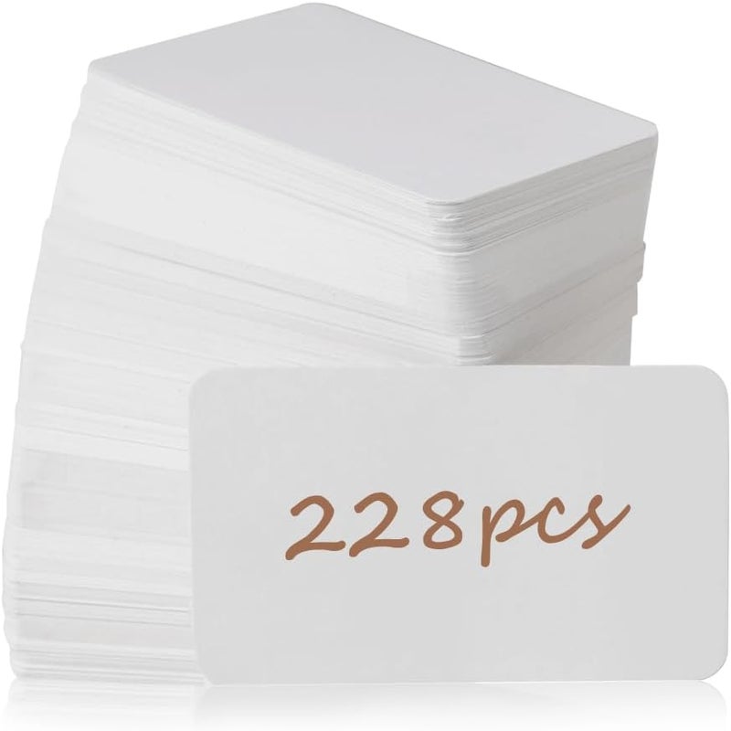 Primbeeks 228pcs Premium Blank White Business Cards, 3.5" x 2.2" Small Note Kraft Paper, Double-Sided, Multi-Use - Image 1