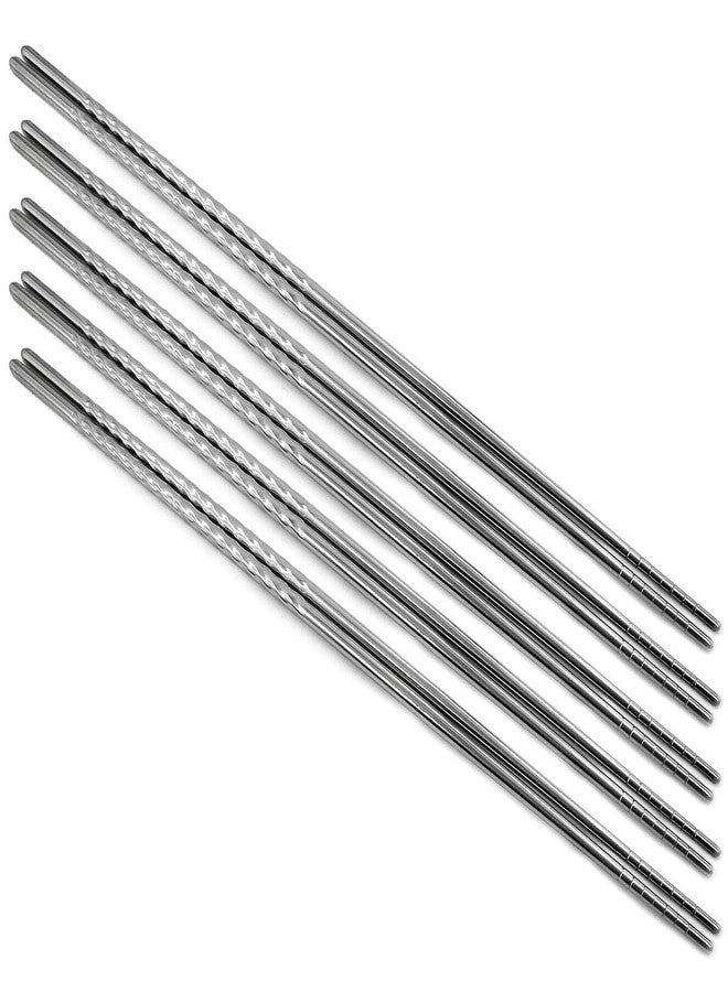 Daycount® 5 Pairs Extra Long Chopsticks for Cooking, Frying, 15'' Length Stainless Steel Spiral Chopsticks Tableware Dinnerware - Image 1