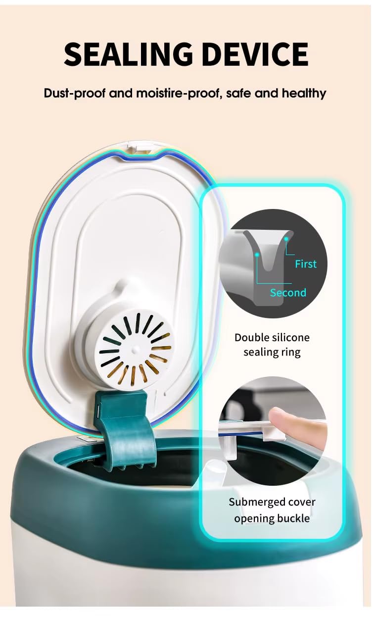 GNEY 5KG M Airtight Rice Storage Container with One-Touch Lid | Moisture-Proof Grain & Cereal Storage Box | Insect-Proof Food Dispenser with Measuring Cup for Rice, Flour, Pulses & Pet Food - Image 4
