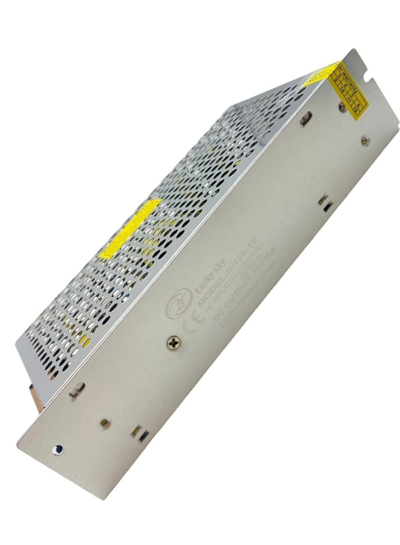 Lucky Sky 1PC AC 220V إلى DC 12V 10A محول منظم تبديل برنامج تشغيل امدادات الطاقة لشريط إضاءة LED ، CCTV ، راديو ، مشروع كمبيوتر. (12 فولت 10 أمبير) - Image 3
