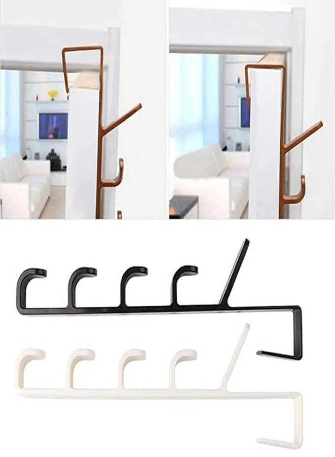 BIRZAR Plastic Over The Door Hooks Hanging Rack Wall Hanger Hooks Multifunctional 5 Level Over The Door Hooks for Hanging Towel Hat Clothes Wall Hook Over Door Hanger (4) - Image 2
