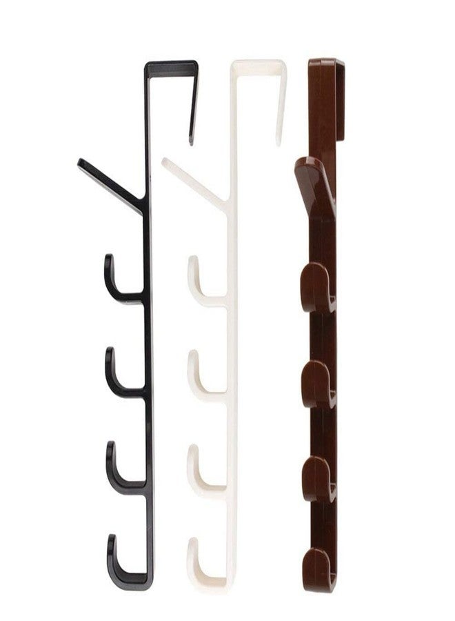 BIRZAR Plastic Over The Door Hooks Hanging Rack Wall Hanger Hooks Multifunctional 5 Level Over The Door Hooks for Hanging Towel Hat Clothes Wall Hook Over Door Hanger (4) - Image 1