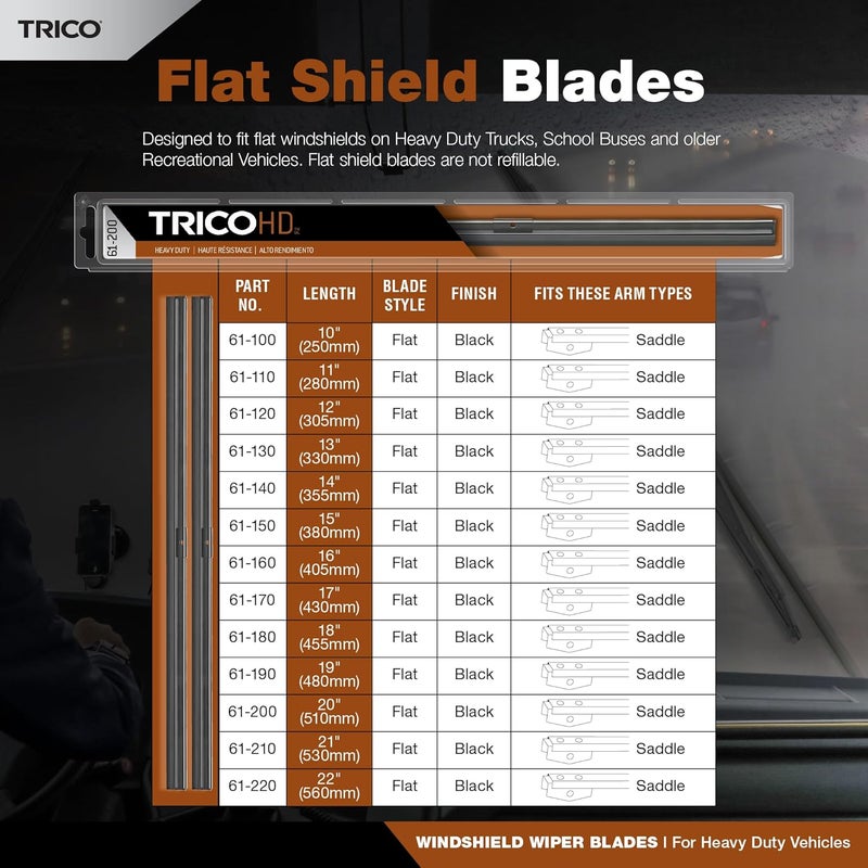 Trico 61 Series Heavy Duty Wiper Blade - 16 Inch - Image 3