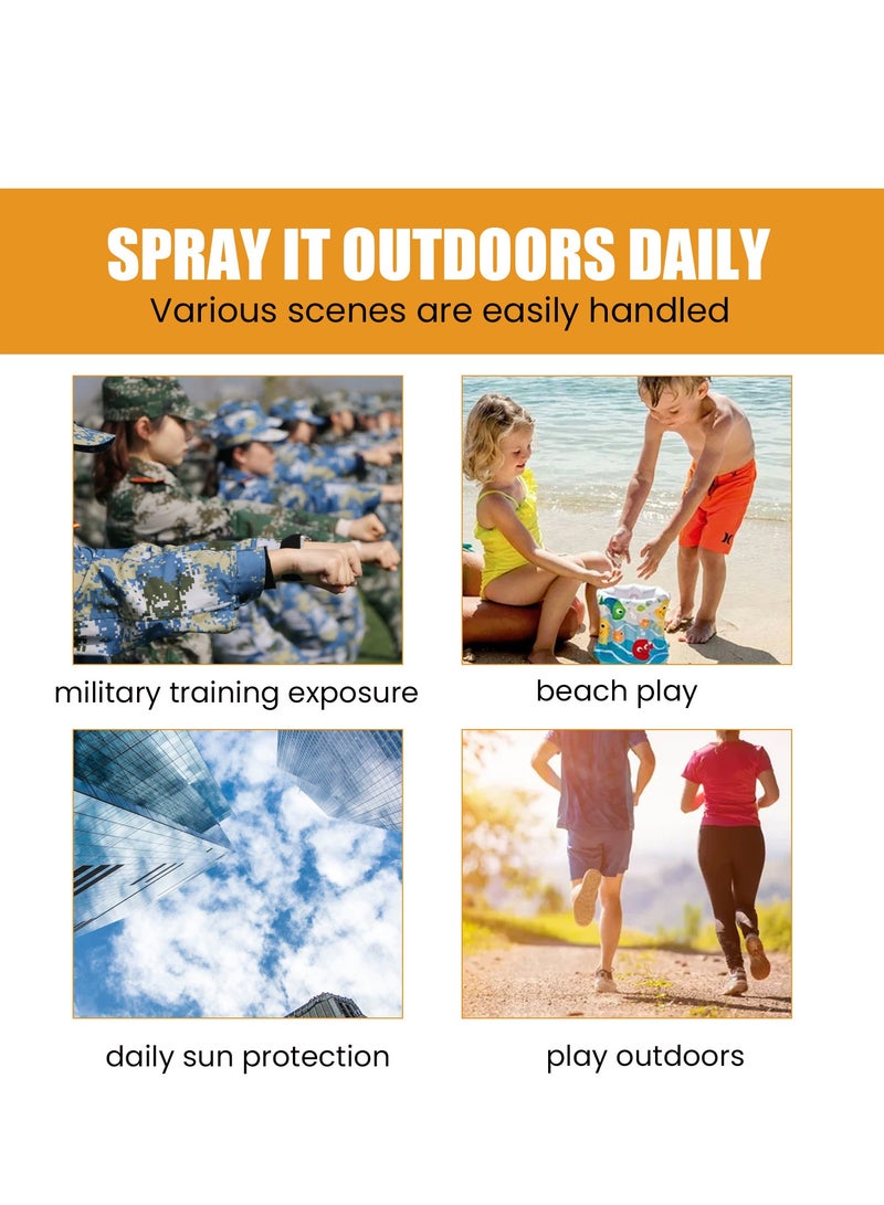 إيلهو رذاذ واقي من الشمس للجسم، واقي من الشمس SPF 50+، منعش وغير دهني، حماية من الأشعة فوق البنفسجية، مقاوم للماء والعرق، أبيض غير مزيف، منعش وشفاف، مناسب للرجال والنساء في الصيف - Image 4