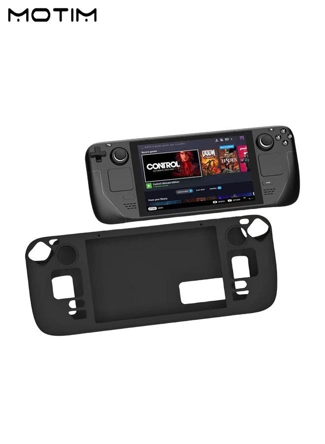 Motim Steam Deck Protective Case, Thickening Silicone Protective Cover with Anti-Slip Shock Absorption, Heat Dissipation, Soft Skin Shell Full Protection Kit with 2 Pairs Thumb Grips for Valve Stream Deck - Image 1