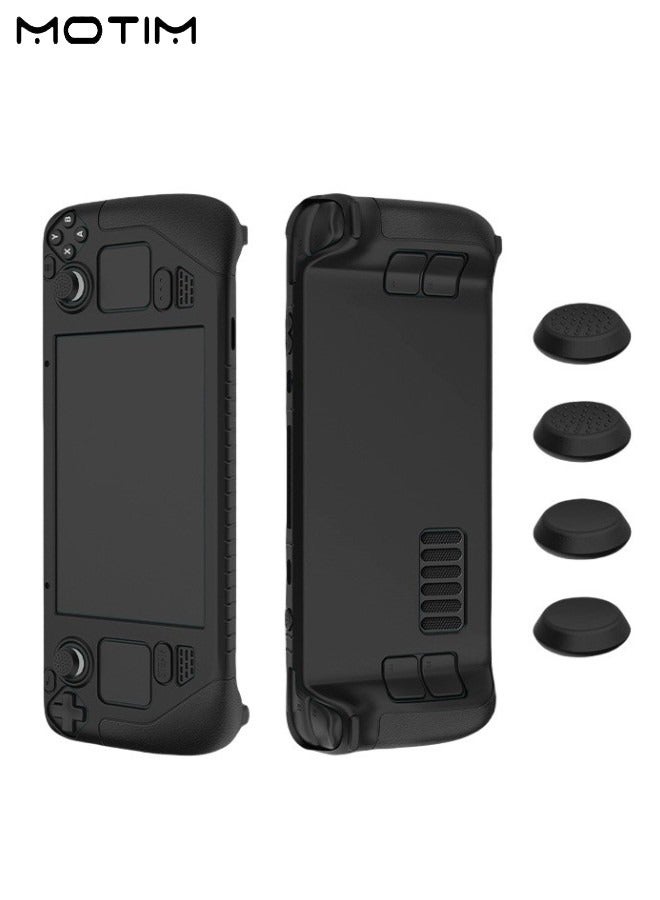 Motim Steam Deck Protective Case, Thickening Silicone Protective Cover with Anti-Slip Shock Absorption, Heat Dissipation, Soft Skin Shell Full Protection Kit with 2 Pairs Thumb Grips for Valve Stream Deck - Image 2