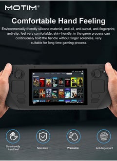 Motim Protective Case for Steam Deck, Thickening Silicone Protective Grip Cover with Shock Absorption, Soft Cover Skin Shell, Non-Slip and Anti Scratch Design, Black  - Image 2