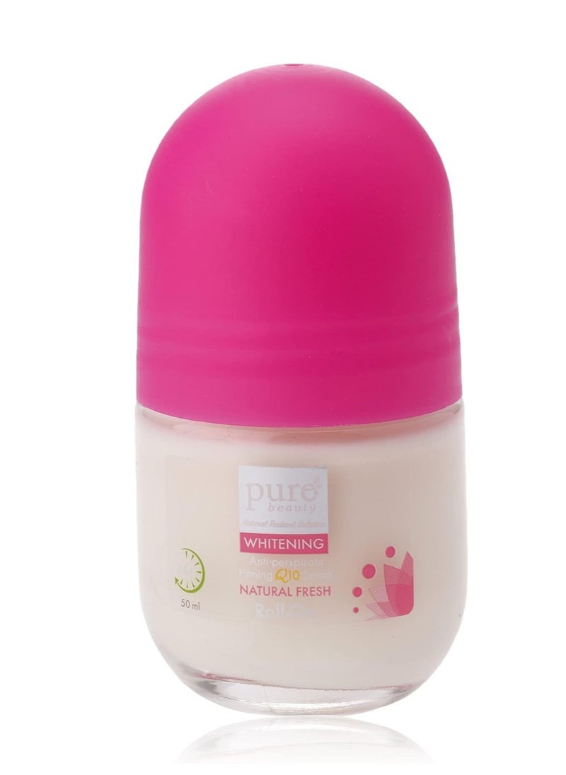 Pure Beauty - Natural Fresh Roll-On Whitening Antiperspirant Q10 Serum 50ML - Image 1