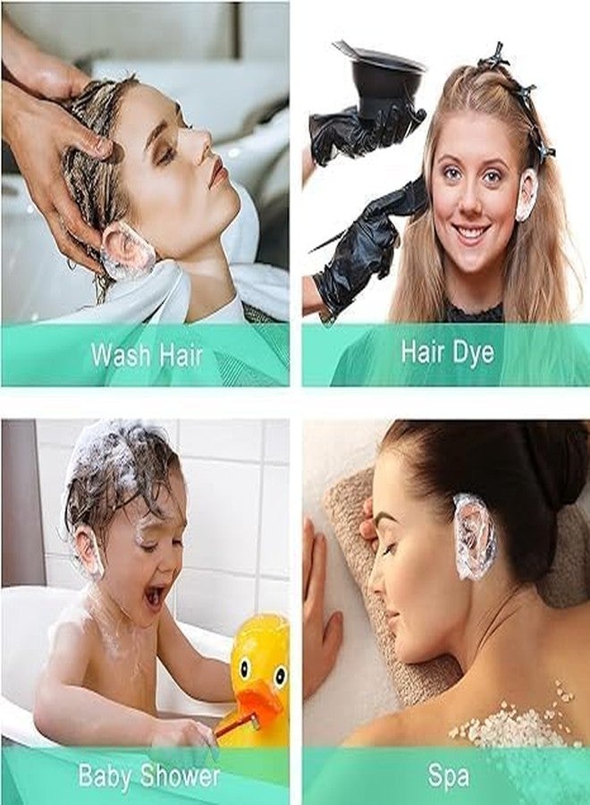 Yorten Clear Ear Cover for Shower - 100 Pcs, Waterproof Ear Protector, Ear Shower Caps for Bathing, Hair Dye, Shower | Ear Cover for Swimming - Image 4