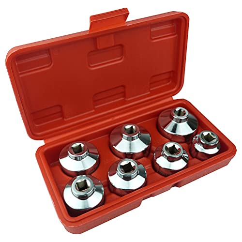 Shonee Oil Filter Socket Set, Oil Filter Wrench Set includes 24mm,27mm,29mm,30mm,32mm,36mm,38mm,7-Piece Filter Tool Kit for Mercedes Benz,VW,BMW etc. - Image 1