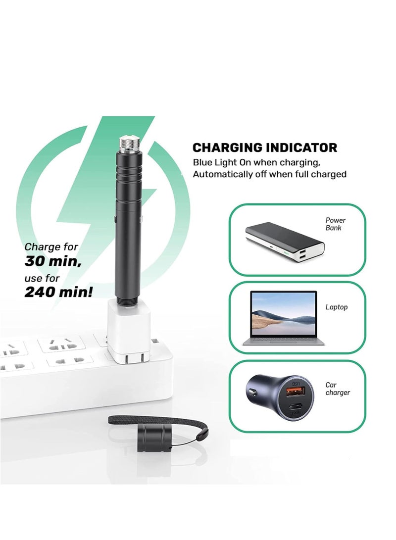 Generic Long Distance Green Laser Pointer, 2000m Laser Pointer High Power Pen, Green Laser Pointer Rechargeable for Hiking, USB Rechargeable, with Star Cap Adjustable Focus, Suitable for Projector  - Image 2