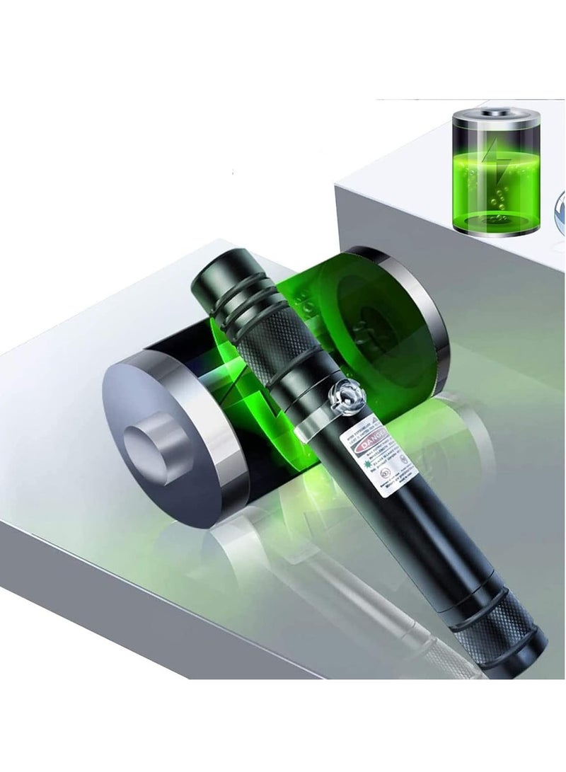 Generic Long Distance Green Laser Pointer, 2000m Laser Pointer High Power Pen, Green Laser Pointer Rechargeable for Hiking, USB Rechargeable, with Star Cap Adjustable Focus, Suitable for Projector  - Image 5