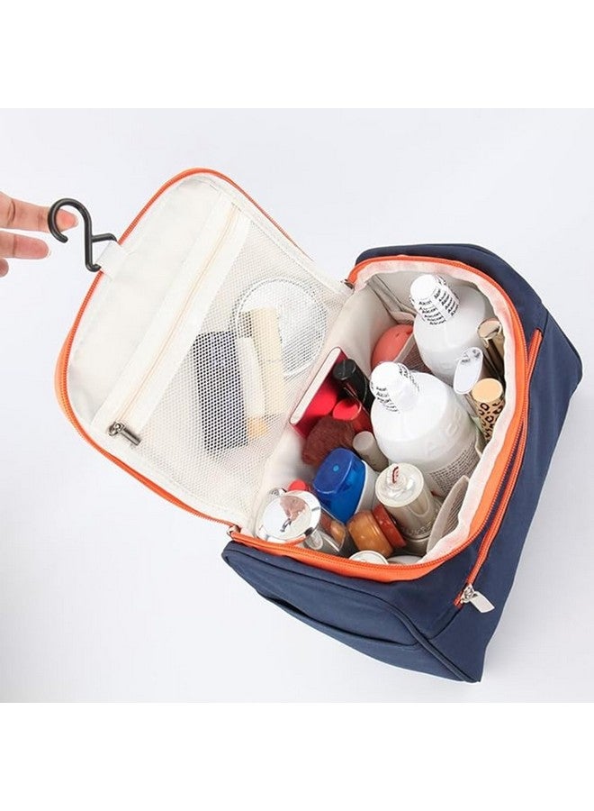 EAFTOS Cosmetic Makeup Storage Organiser Travel Case Bag Grooming Kit Travel Kit with Hook Makeup Organiser for Women Cosmetic Organisers Pouch (Navy Blue) - Image 5