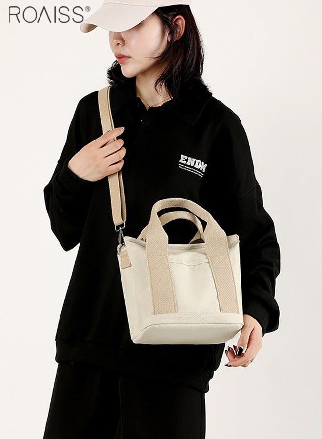 roaiss Women's Canvas Mother Baby Bag Durable Large Capacity Shoulder Bag Multi Layered Partition Leisure Handbag  - Image 1