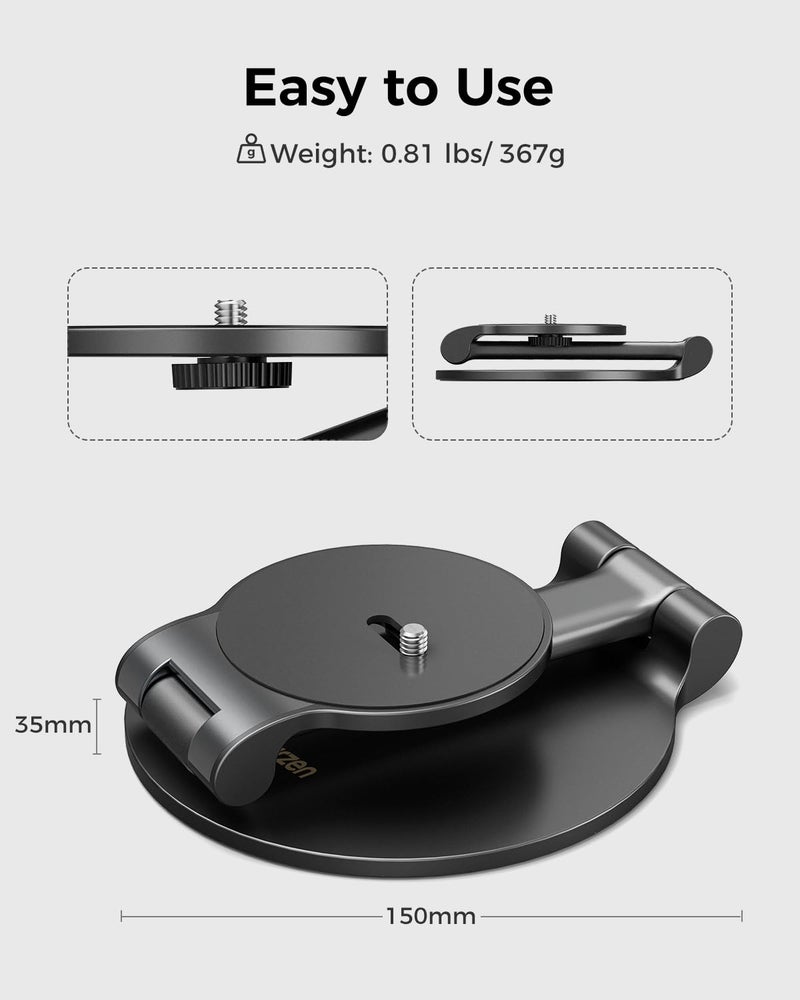 Aurzen Foldable Projector Stand, 180Â° Rotation, Ultra-Compact Design, Compatible with Aurzen EAZZE D1R, D1, D1R Cube, D1G & Most Projectors (Â¼-Inch Screw, Stand Only, Black) - Image 3