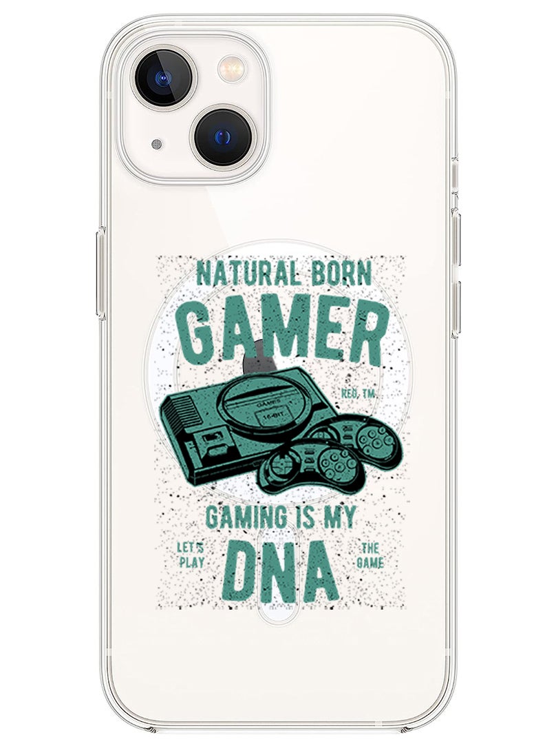 Theodor Magnetic Case for iPhone 13 6.1-inch Compatible with MagSafe Wireless Charging, Shockproof Phone Bumper Cover Natural born gamer copy - Image 1