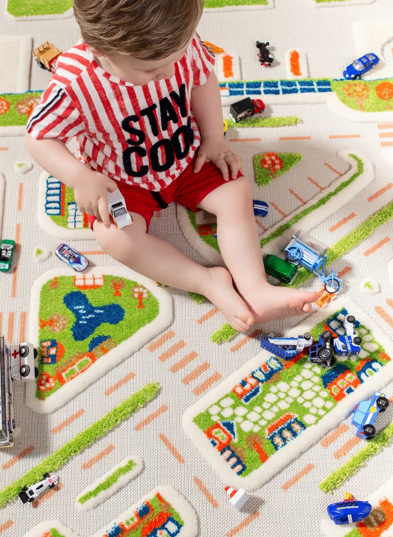 IVI 3D Play Carpet Mini City - Medium | Blue | Activity Playmat for Kids & Children | Bedroom, Living Room, Nursery Rug | Polypropylene | Foldable | 150 cm x 100 cm - Image 4